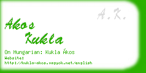 akos kukla business card